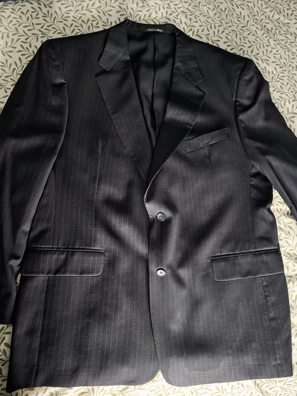Murano Black Pinstripe Two-Button Blazer